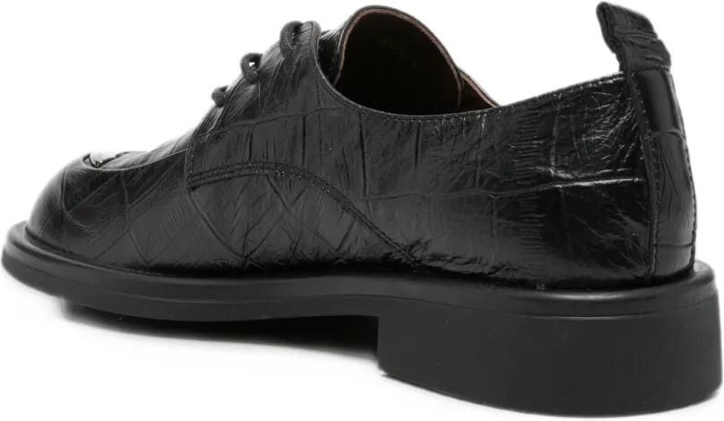 LINDA BAUMANN crocodile-effect lace-up loafers Zwart - Foto 2