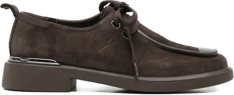 LINDA BAUMANN Derby suède veterschoenen Bruin