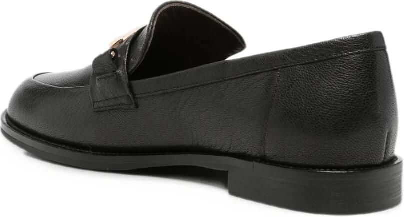 LINDA BAUMANN hardware-detail pebbled leather loafers Zwart - Foto 2