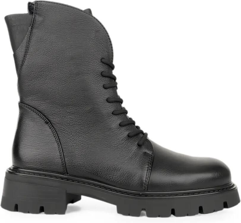 LINDA BAUMANN Laarzen met chunky zool en veters Zwart