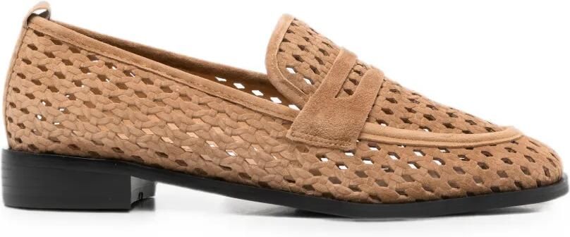 LINDA BAUMANN Leren loafers Beige