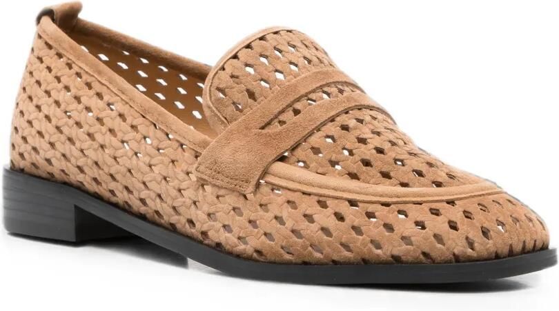 LINDA BAUMANN Leren loafers Beige - Foto 2