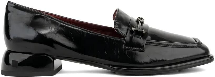 LINDA BAUMANN Leren loafers verfraaid met metaal Zwart