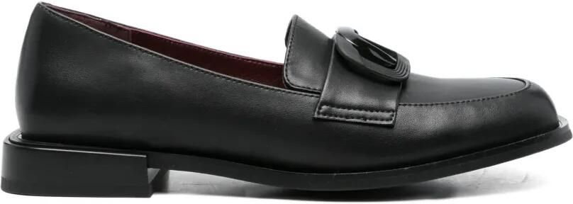 LINDA BAUMANN Leren loafers Zwart