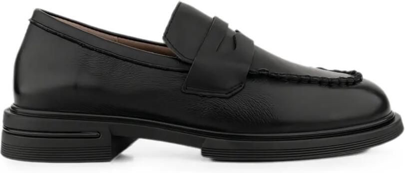 LINDA BAUMANN Leren loafers Zwart