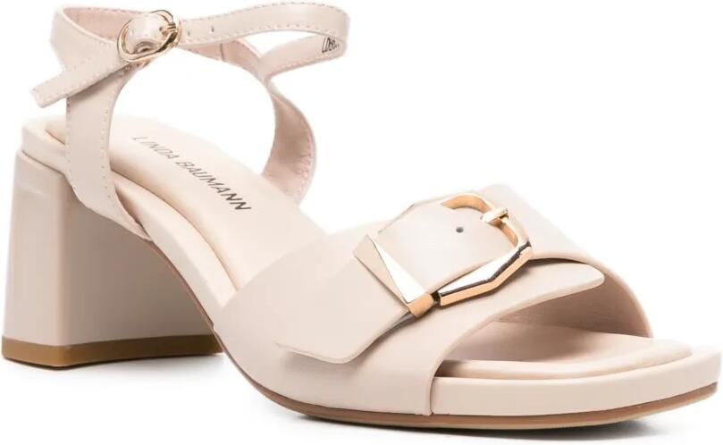 LINDA BAUMANN Leren sandalen met gesp Beige - Foto 3