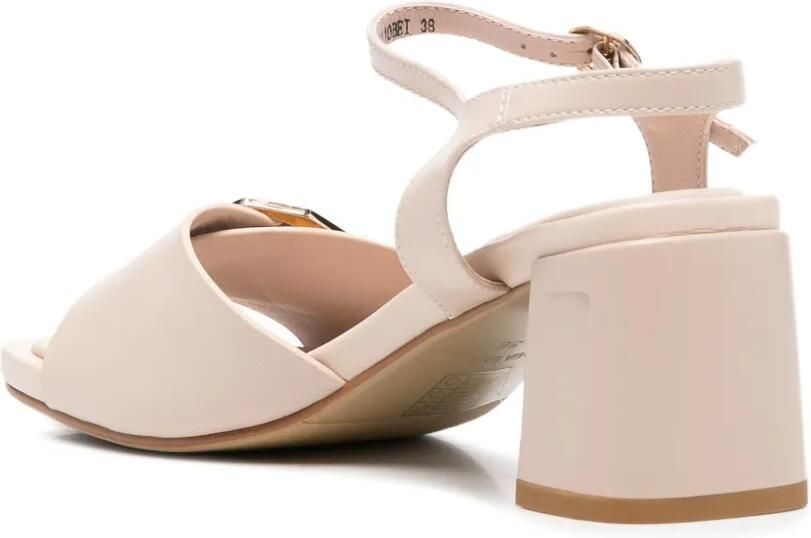 LINDA BAUMANN Leren sandalen met gesp Beige - Foto 2