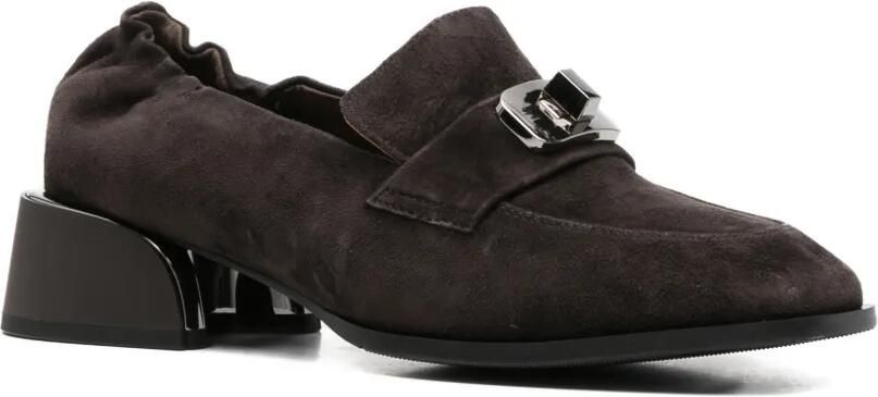 LINDA BAUMANN Loafers met elastische hak en gespdetail Bruin