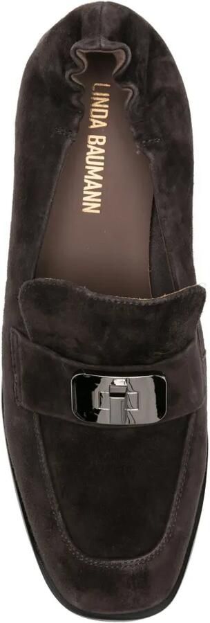 LINDA BAUMANN Loafers met elastische hak en gespdetail Bruin - Foto 3