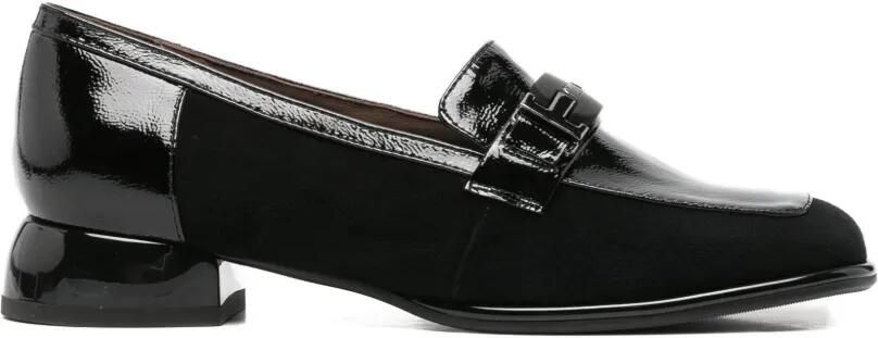 LINDA BAUMANN Loafers met logoplakkaat en gelakte vlakken Zwart
