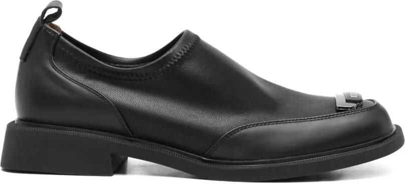 LINDA BAUMANN Loafers met logoplakkaat Zwart