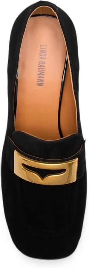 LINDA BAUMANN Loafers met logoplakkaat Zwart - Foto 3