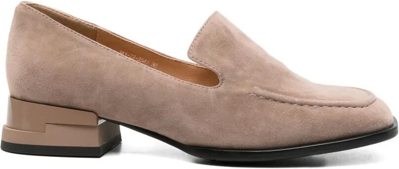 LINDA BAUMANN Loafers met vierkante neus Beige