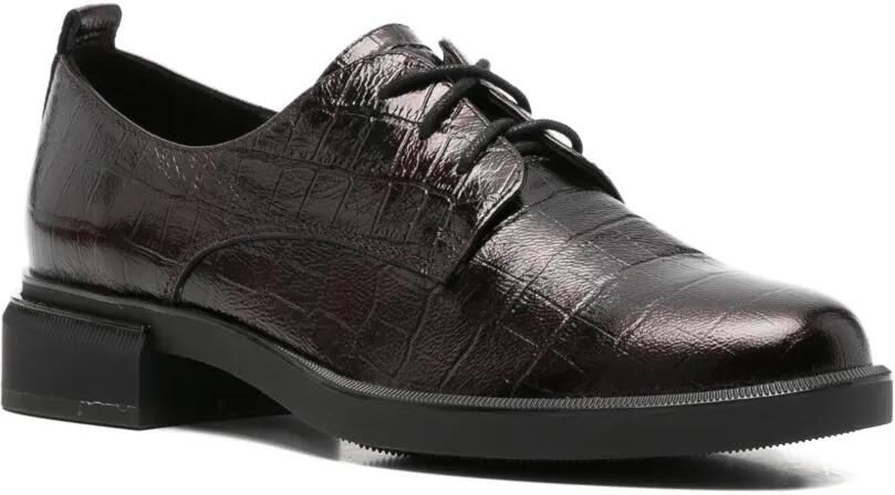 LINDA BAUMANN Oxford veterschoenen met krokodillen-reliëf Rood - Foto 2