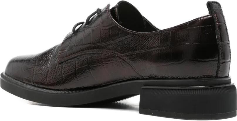 LINDA BAUMANN Oxford veterschoenen met krokodillen-reliëf Rood - Foto 4