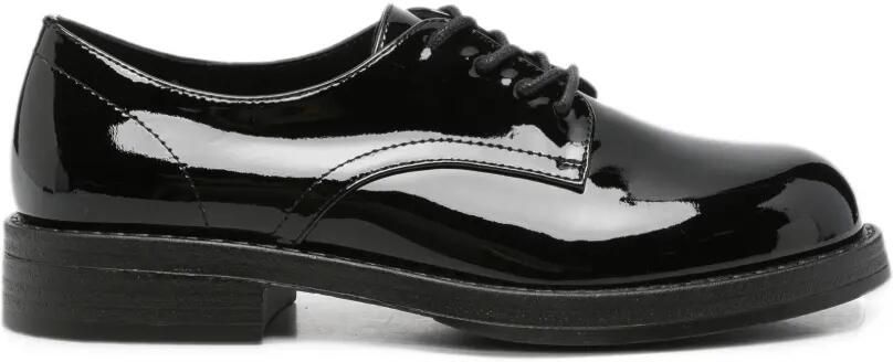 LINDA BAUMANN patent-finish lace-up loafers Zwart - Foto 4