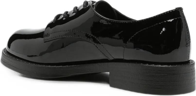 LINDA BAUMANN patent-finish lace-up loafers Zwart - Foto 2