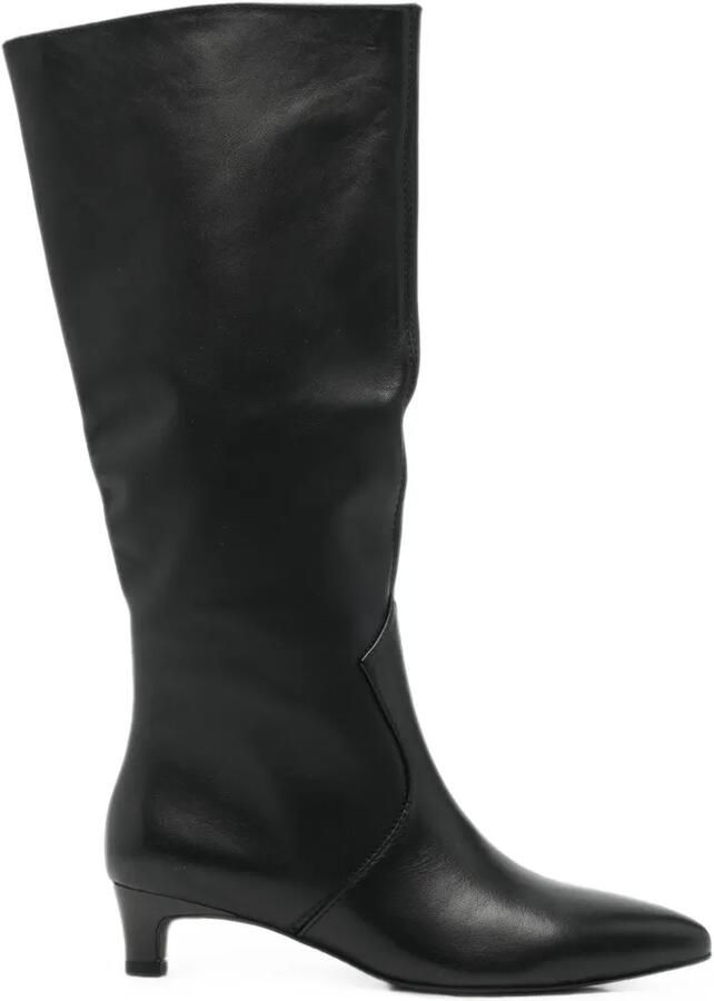 LINDA BAUMANN pointed-toe side-zip knee-high boots Zwart - Foto 2