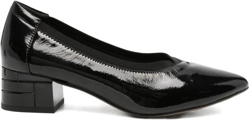 LINDA BAUMANN Pumps met blokhak en gelakte afwerking Zwart
