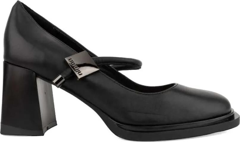 LINDA BAUMANN Pumps met blokhak en logoplakkaat Zwart