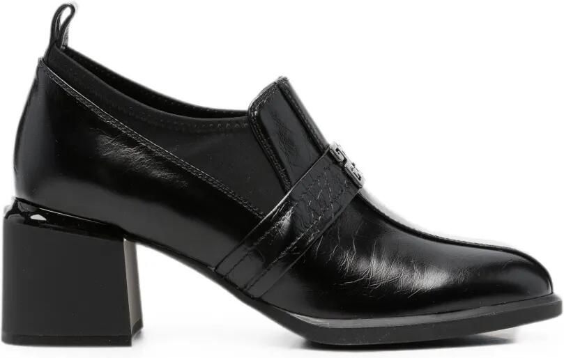 LINDA BAUMANN Pumps met blokhak en logoplakkaat Zwart