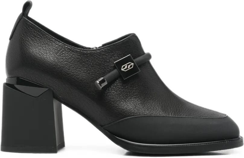 LINDA BAUMANN Pumps met blokhak en logoplakkaat Zwart