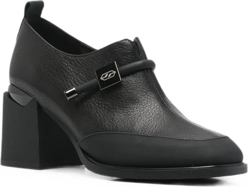 LINDA BAUMANN Pumps met blokhak en logoplakkaat Zwart - Foto 2