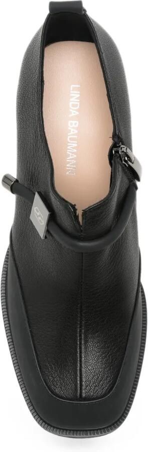 LINDA BAUMANN Pumps met blokhak en logoplakkaat Zwart - Foto 4