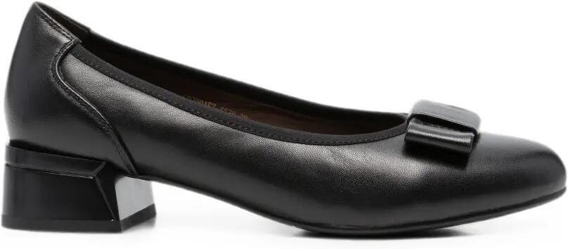LINDA BAUMANN Pumps met blokhak en strikdetail Zwart