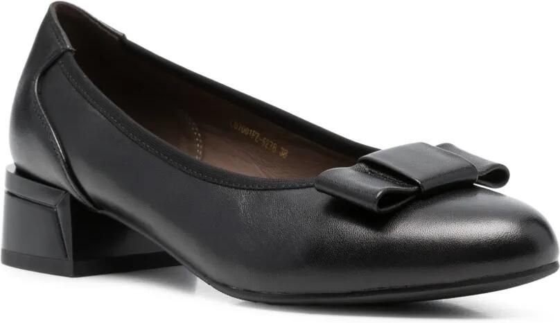 LINDA BAUMANN Pumps met blokhak en strikdetail Zwart - Foto 2