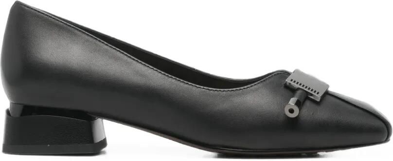 LINDA BAUMANN Pumps met hak vierkante neus en plakkaatdetail Zwart