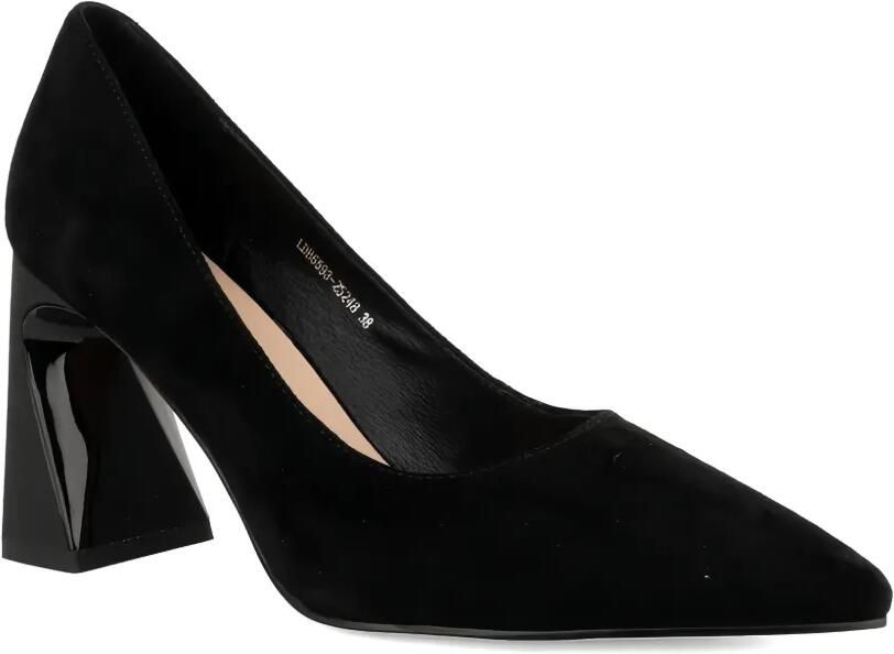 LINDA BAUMANN Pumps met sculpturale hak en puntige neus Zwart