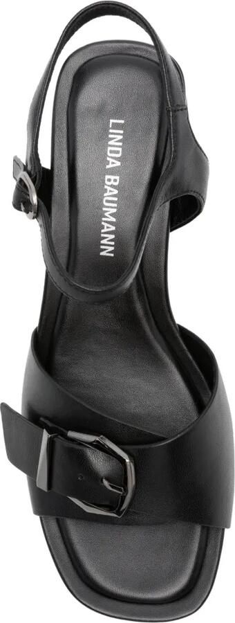 LINDA BAUMANN Sandalen met gespdetail en blokhak Zwart - Foto 3