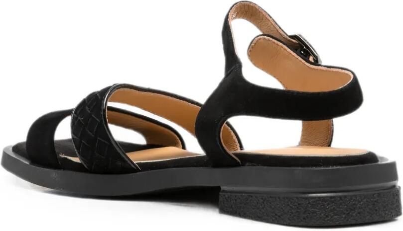LINDA BAUMANN Sandalen met geweven bandje en gespsluiting Zwart - Foto 2