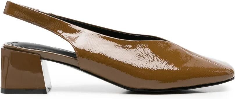 LINDA BAUMANN Slingback pumps met gelakte afwerking Bruin
