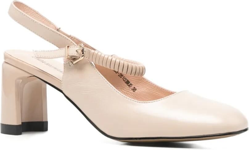 LINDA BAUMANN Slingback pumps met hak en gespsluiting Beige