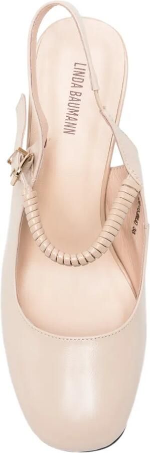 LINDA BAUMANN Slingback pumps met hak en gespsluiting Beige - Foto 3