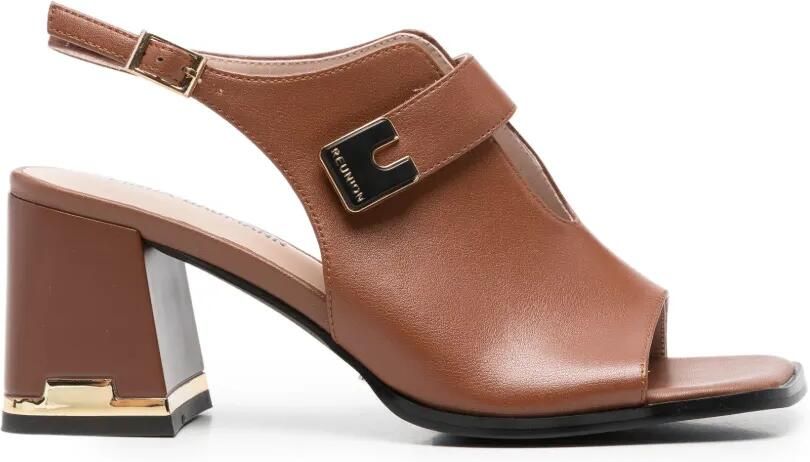LINDA BAUMANN Slingback sandalen met gesp Bruin
