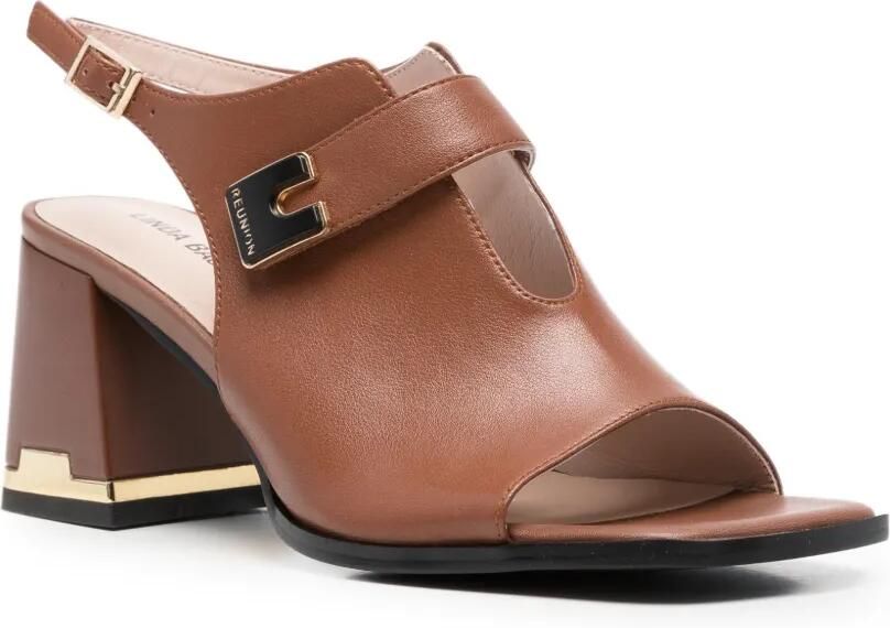 LINDA BAUMANN Slingback sandalen met gesp Bruin - Foto 2