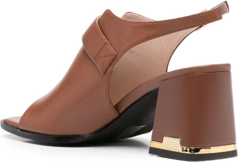 LINDA BAUMANN Slingback sandalen met gesp Bruin - Foto 3