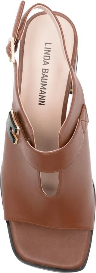 LINDA BAUMANN Slingback sandalen met gesp Bruin - Foto 4