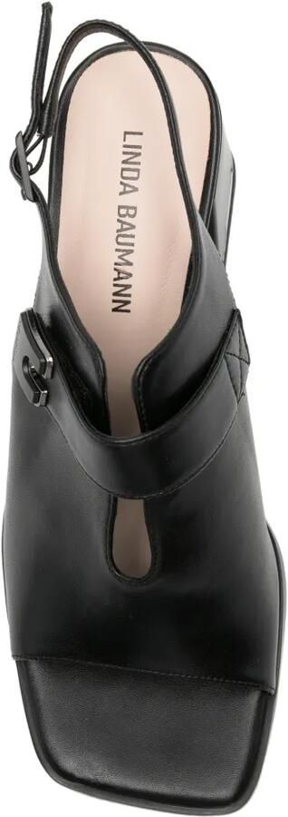 LINDA BAUMANN Slingback sandalen met gesp Zwart - Foto 4