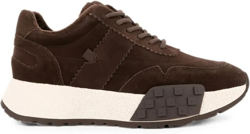 LINDA BAUMANN Sneakers met suède vlakken Bruin