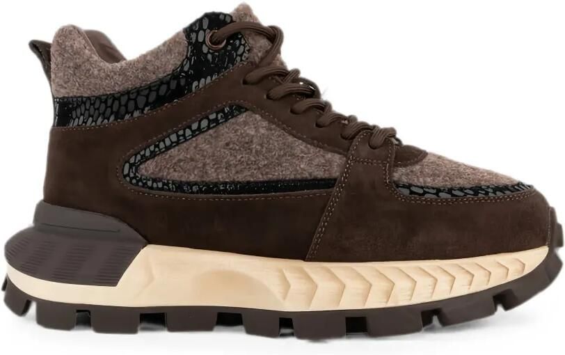 LINDA BAUMANN Sneakers met vlakken Bruin