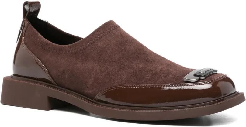 LINDA BAUMANN Suède derby schoenen met metalen detail Bruin - Foto 3