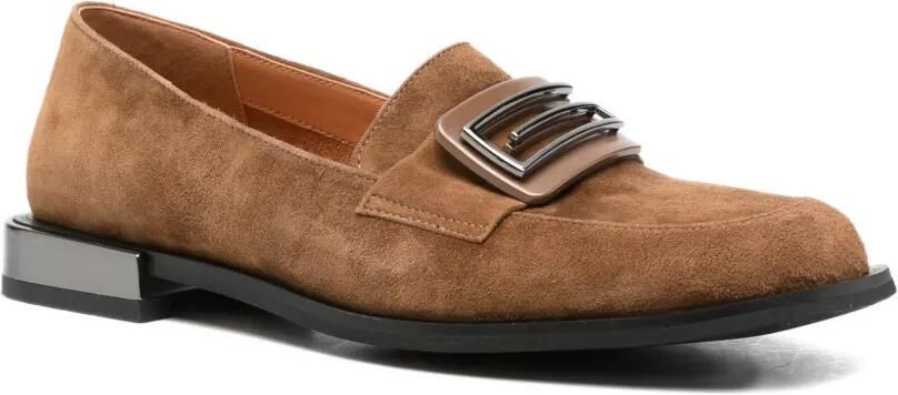 LINDA BAUMANN Suède loafers Bruin