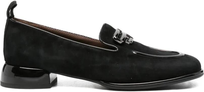 LINDA BAUMANN Suède loafers Zwart