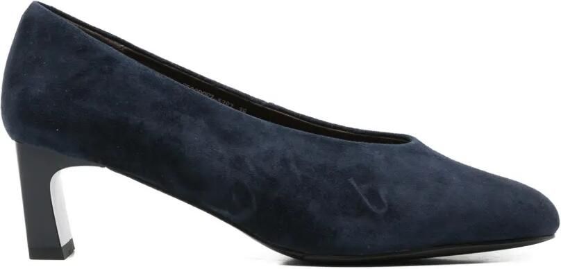 LINDA BAUMANN Suède pumps met vierkante neus Blauw