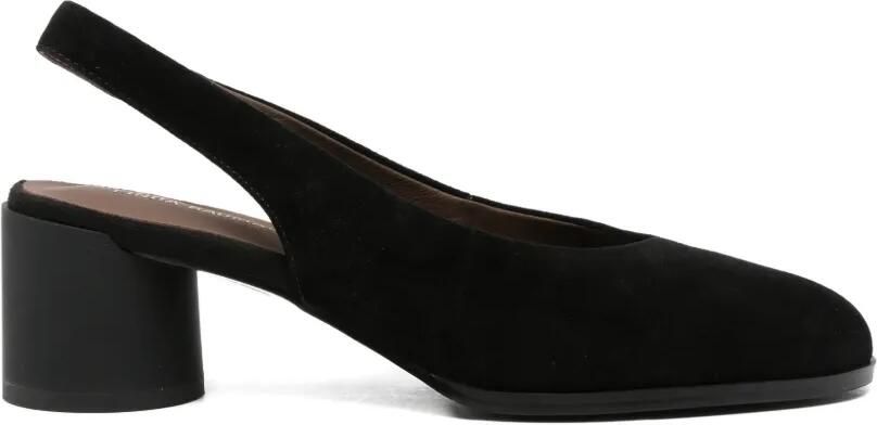 LINDA BAUMANN Suède slingback muiltjes Zwart