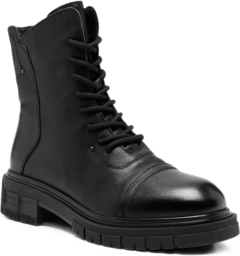 LINDA BAUMANN Veterlaarzen met chunky zool Zwart